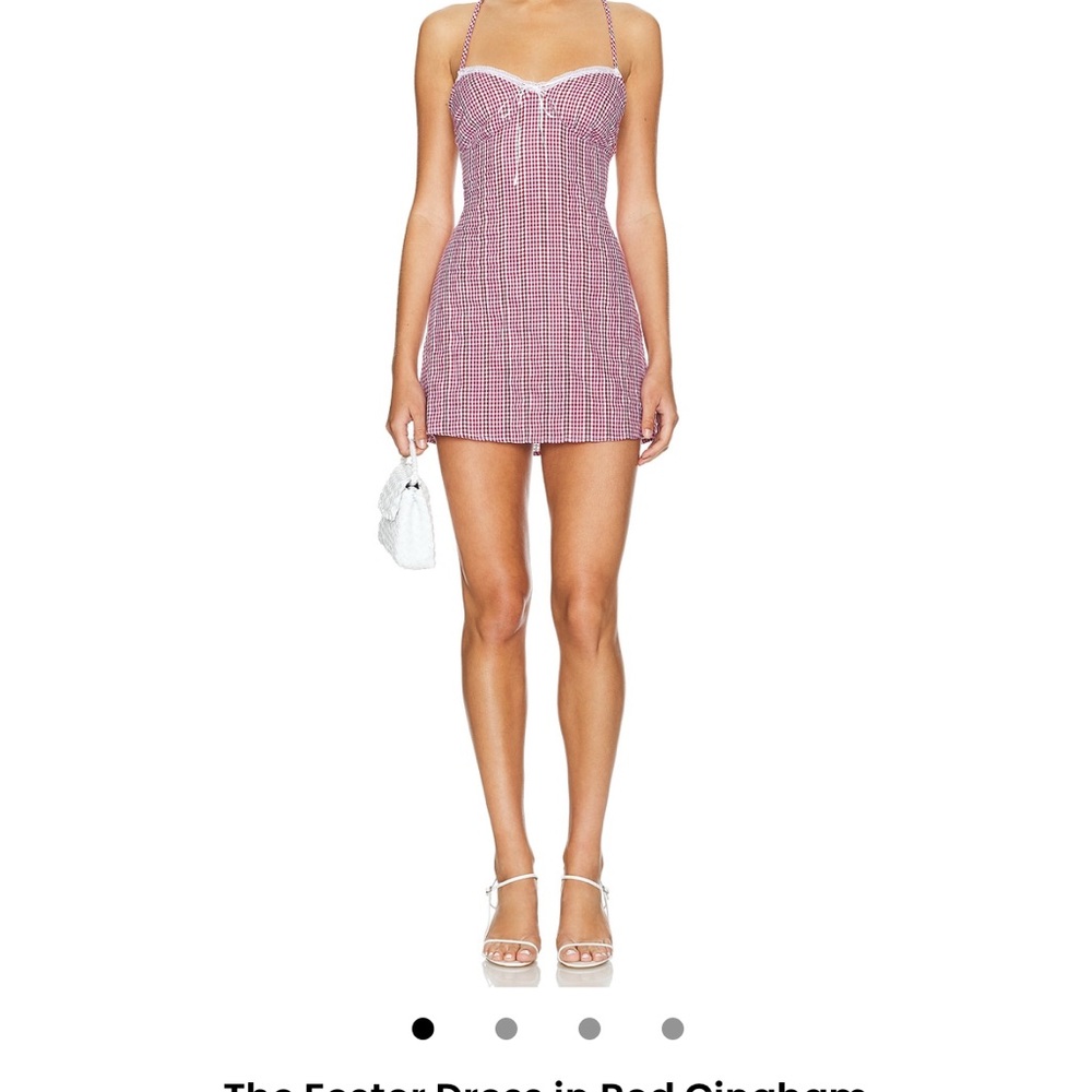 Red Gingham Mini Dress with Tie-Front Detail